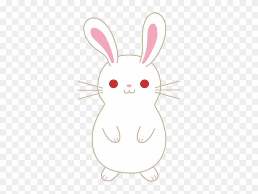 Cute White Albino Bunny Free Clip Art - Kawaii Bunny Clipart #412887