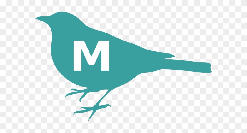 Teal Bird M Initial Clip Art - Bird Silhouette Clip Art #413187