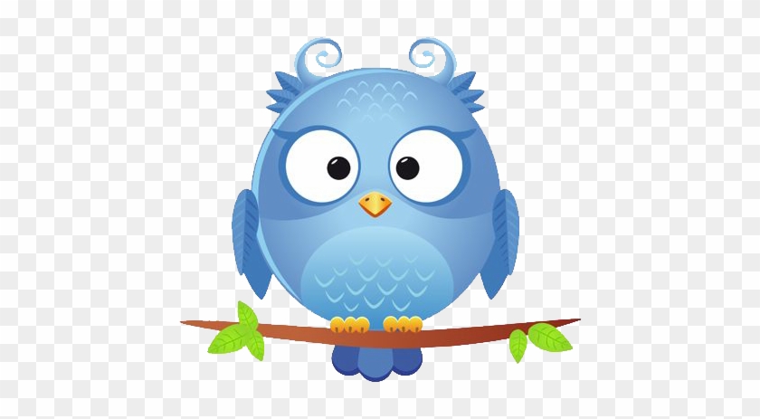 Corujinha Azul 06 - Cute Owl Vector #413405