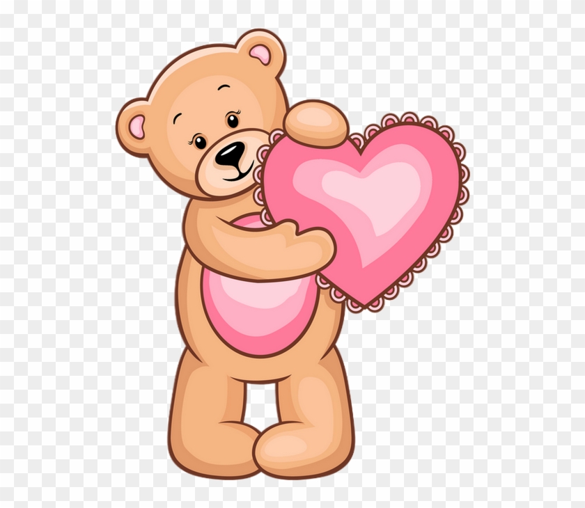 Ours Et Coeur Rose Png, Tube - Pink Teddy With A Heart #413576