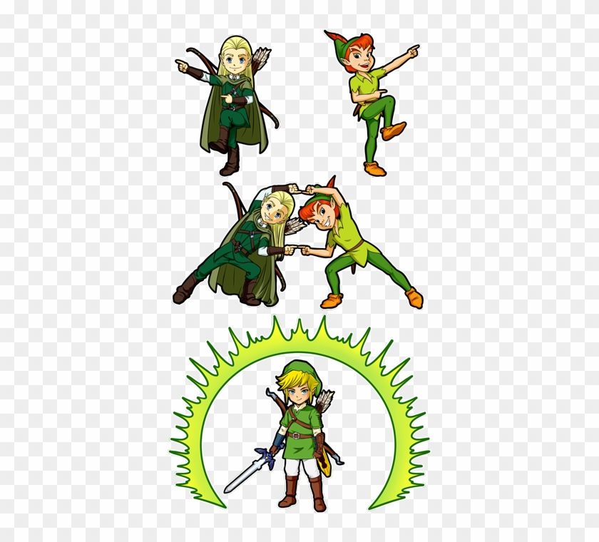 Bodys Zelda Parodique Link, Peter Pan Et Legolas - Link Zelda Vs Peter Pan #413724