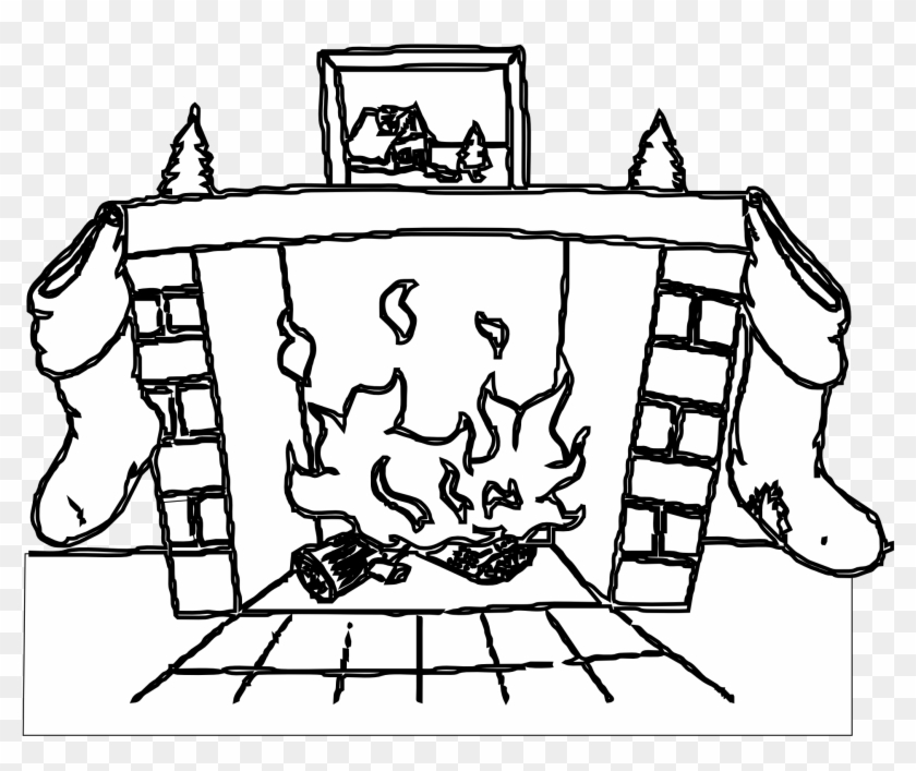 Detective Clipart Black And White - Fireplace Coloring Page #414058