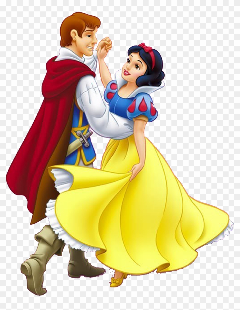 Snow White, Prince, And Dwarfs Clipart - Branca De Neve Principe #414099