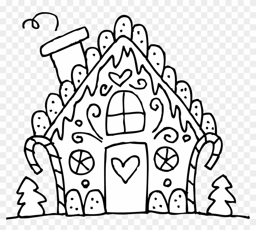 Cute Winter House Clipart - Christmas Coloring Pages Gingerbread House #414257
