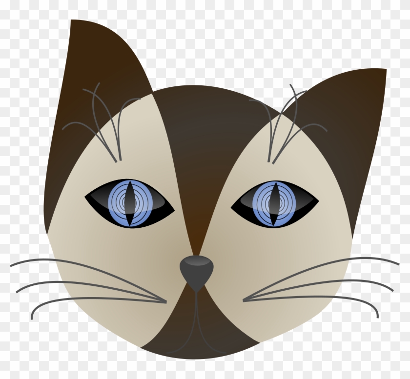 Blue Eyes Clipart Small Eye - Cartoon Faces Siamese Cat #414355