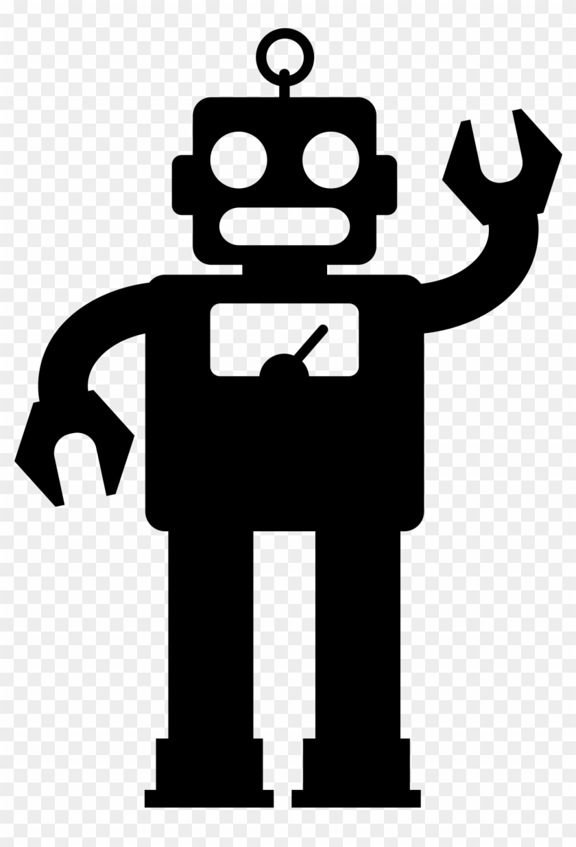 Open - Robot Clipart Black And White #414660