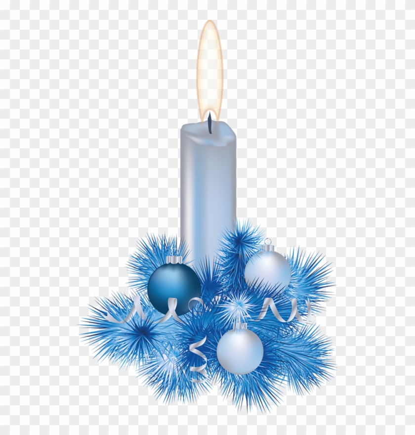 Christmas Blue Candle * - Blue Christmas Candle Clipart #414677