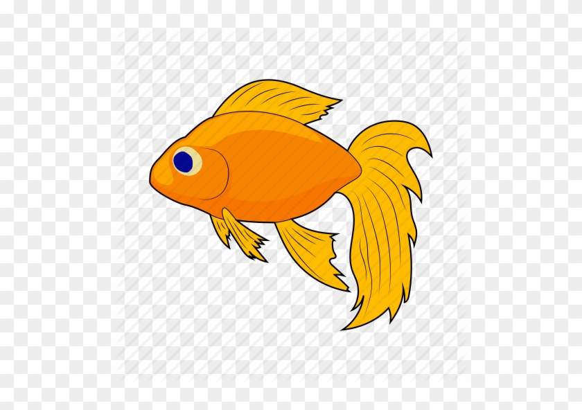 Gold Fish Clipart Sea Animal - Cartoon Gold Fish #414683
