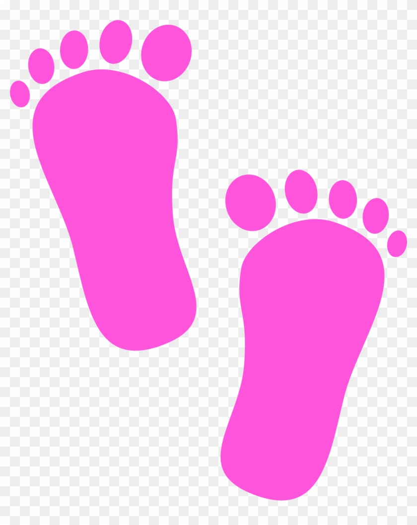 Pink Baby Footprints Clipart - Baby Foot Prints Pink #414768