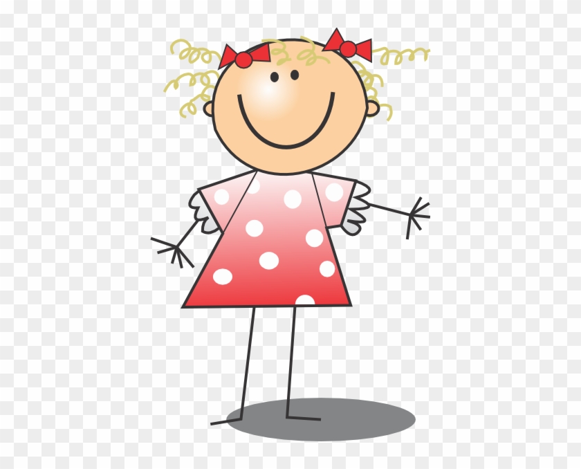 Get Dressed Clip Art Kids - Cartoon Stick Figure Girl Charms #414854