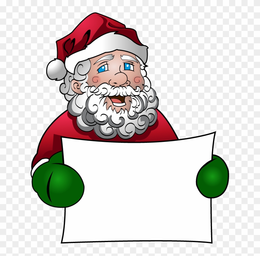 Free Clip Art - Santa With Blank Sign #414858