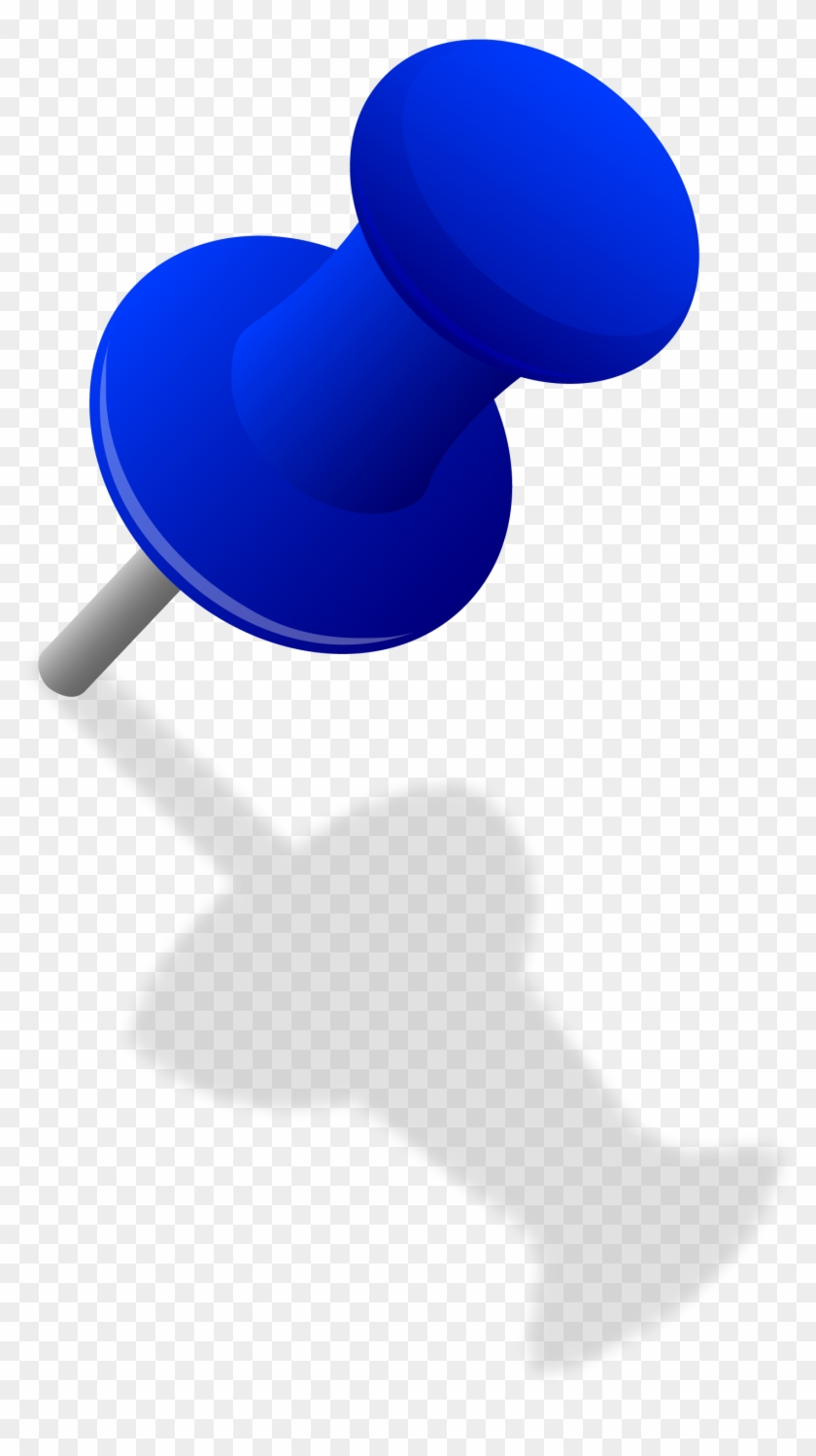 Blue Thumbtack In Wall - Push Pin Clip Art #415135