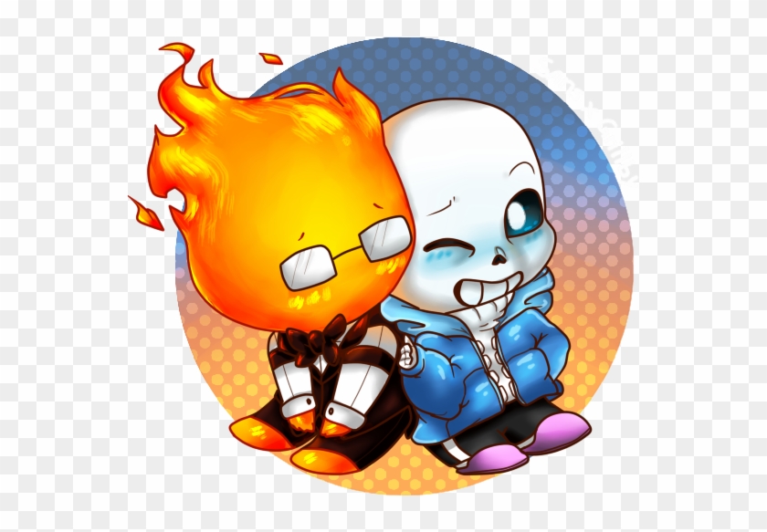 Sans X Grillby Fan Button By Kyubeygirl - Undertale Sans And Grillby #415162