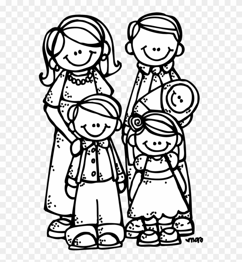 Free Family Clipart Black And - Melonheadz Family Black And White #415454