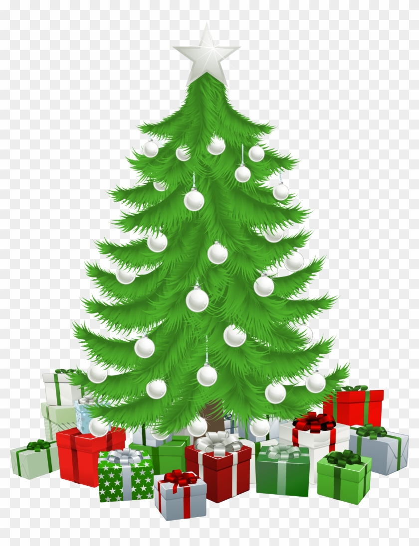 Drawing Lovely Christmas Tree With Presents 11 Transparent - Christmas Tree With Presents Transparent #415467