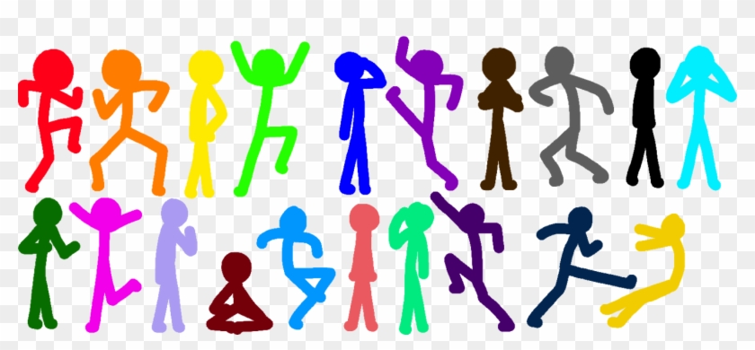 Colored Stickmen By Flareontheflareon On Clipart Library - Colored Stick Man #415526