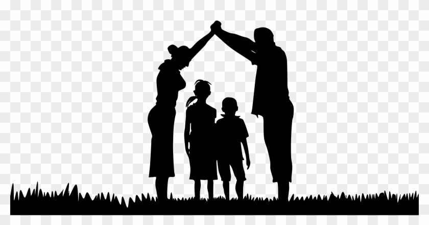 Family Shelter Silhouette - Family Silhouette Png #415622