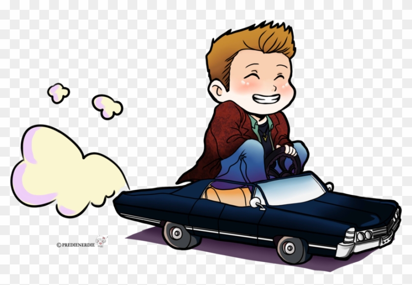 Dean Winchester Chibi Riding Impala By ~predienerdie - Supernatural Dean Winchester Chibi #415648
