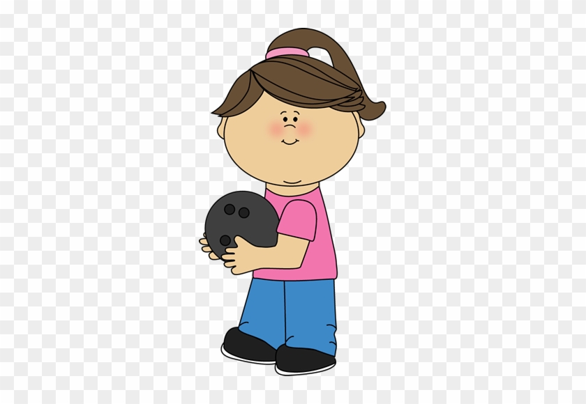 Bowling Clipart Cute - Girl Bowling Clip Art #415794