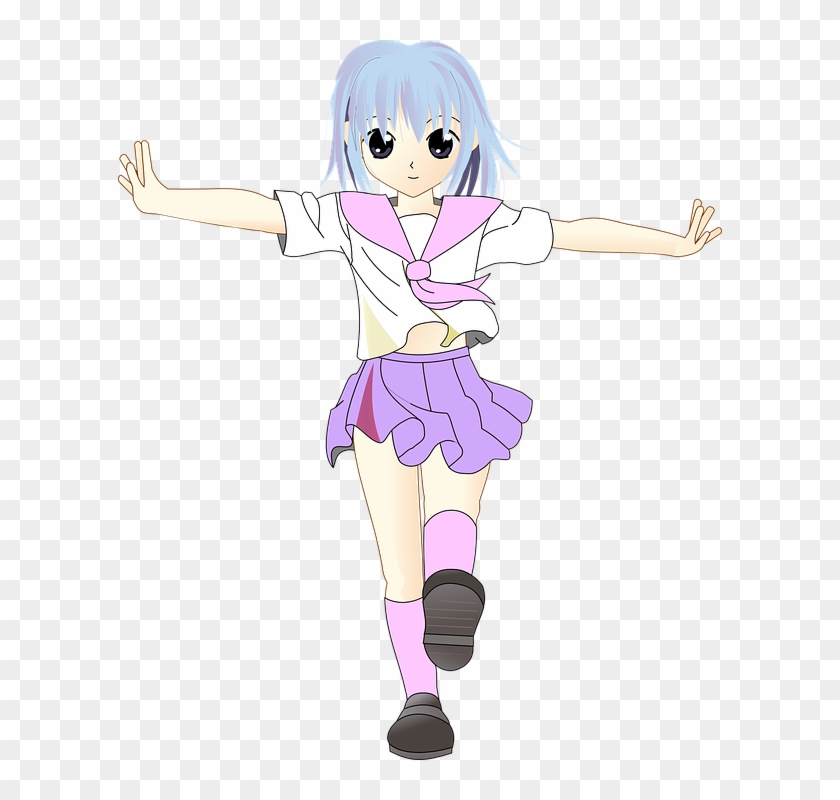 Manga Boy Png 27, Buy Clip Art - Walking Girl #415905