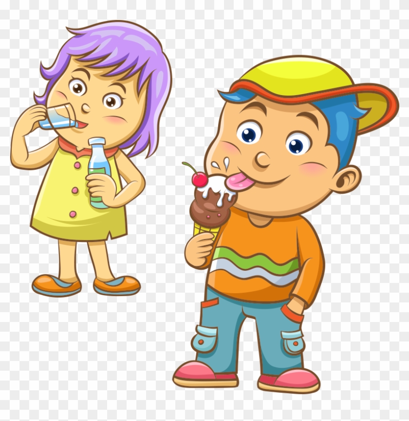 Ice Cream Banana Split Clip Art - Niño Comiendo Helado Png #415927