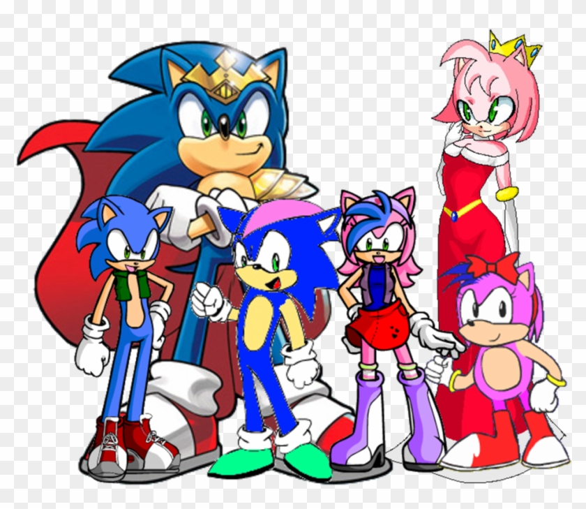 Sonamy Family By Donamorteboo - Sonic And Amy's Family - Free Transparent  PNG Clipart Images Download