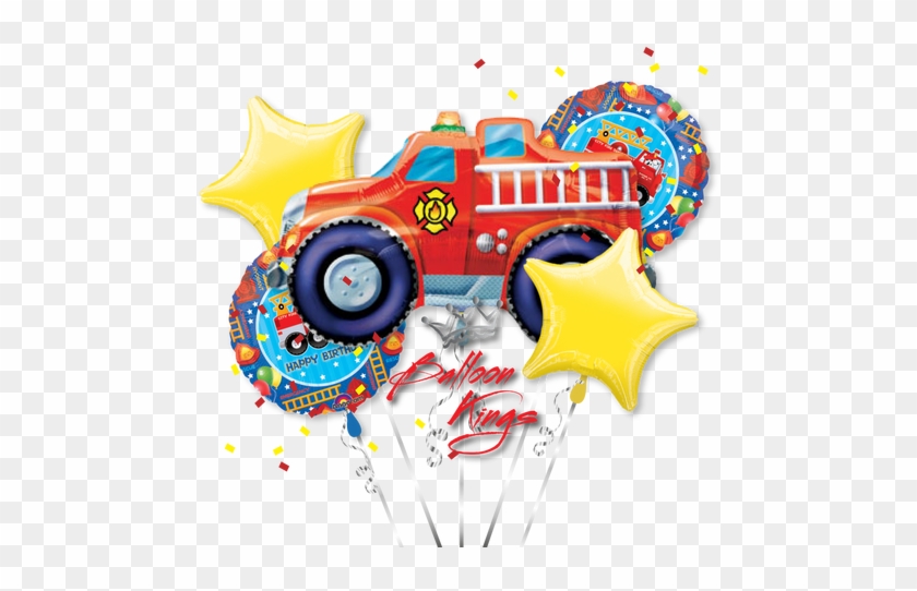 Fire Engine Bouquet - Birthday Party Fire Truck Balloon (each) #416307