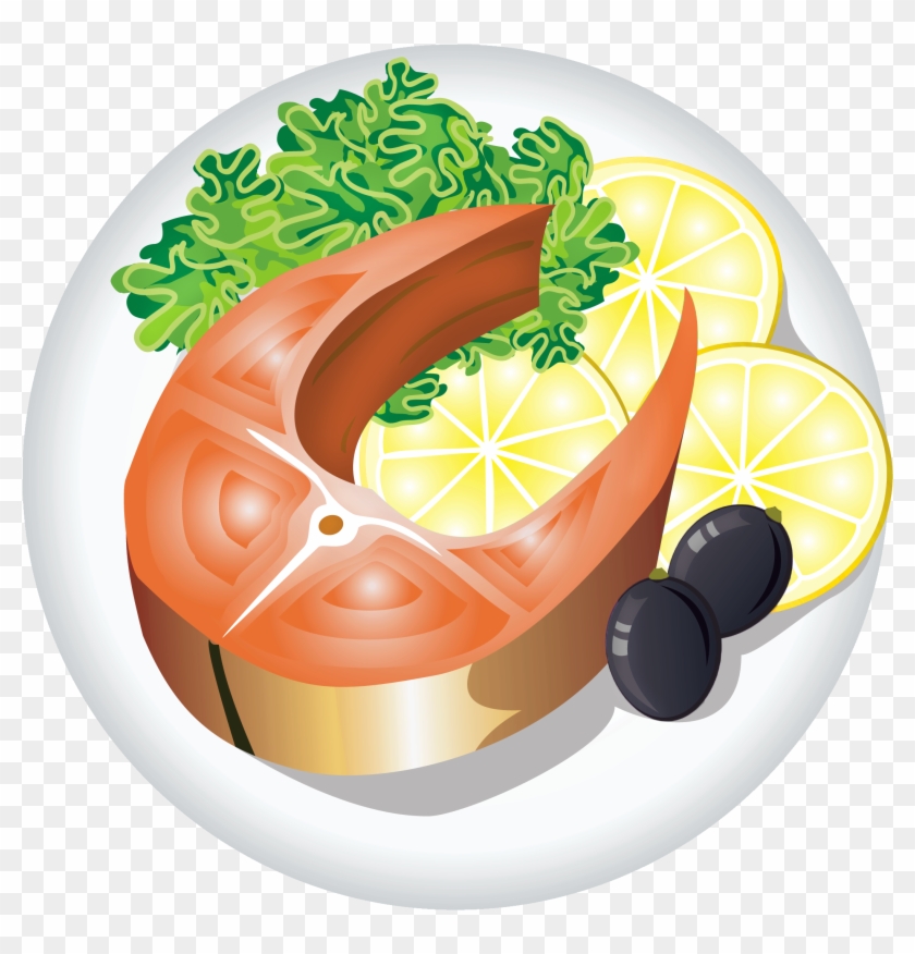 Roast Clipart Main Dish - Fish Dish Clipart #416346