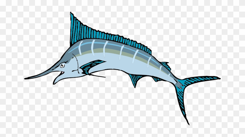 The Blue Marlin Swordfish Sailfish Clip Art - Sailfish Cartoon Transparent #416376