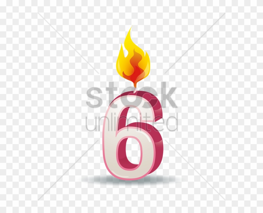 Free Number 6 Candle Vector Image - Vector Graphics #416408