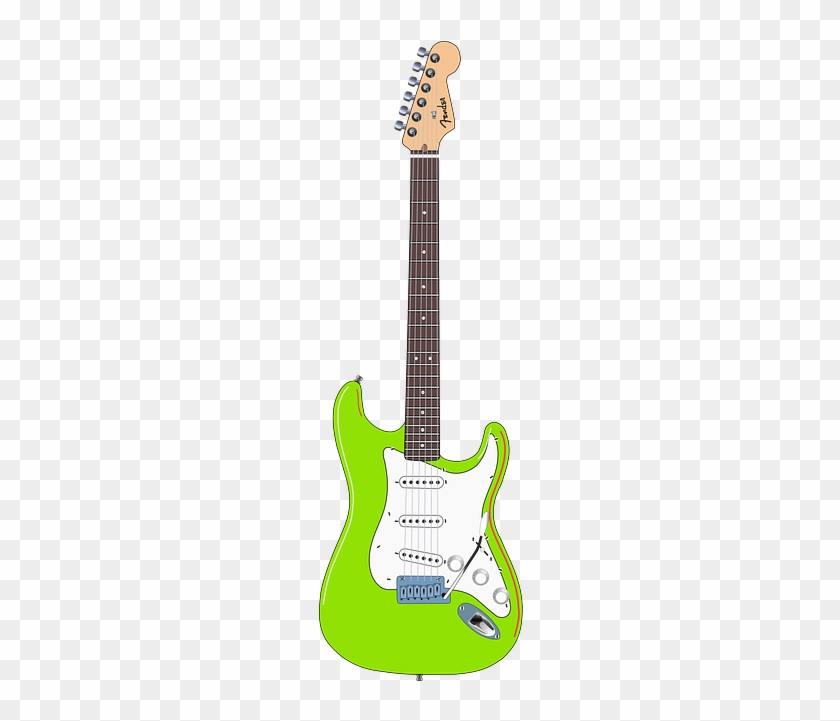 Guitar Clipart Horizontal - Green Guitar Cartoon #416740