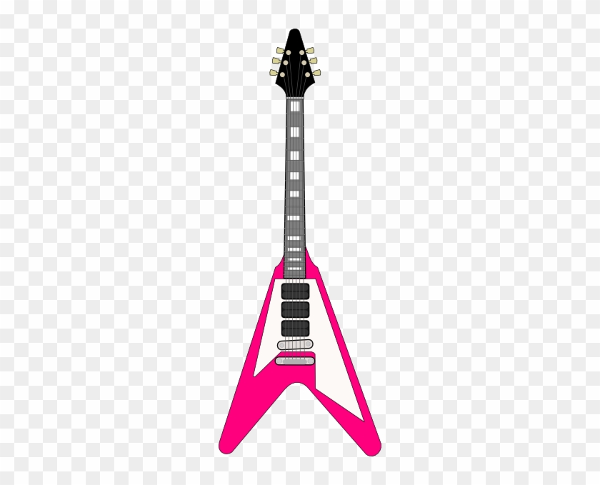 Pink Electric Guitar Clipart - Gibson Flying V Png #417120