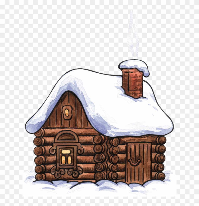 Log Bridge Cliparts - Snowy Log Cabin Clip Art #417174