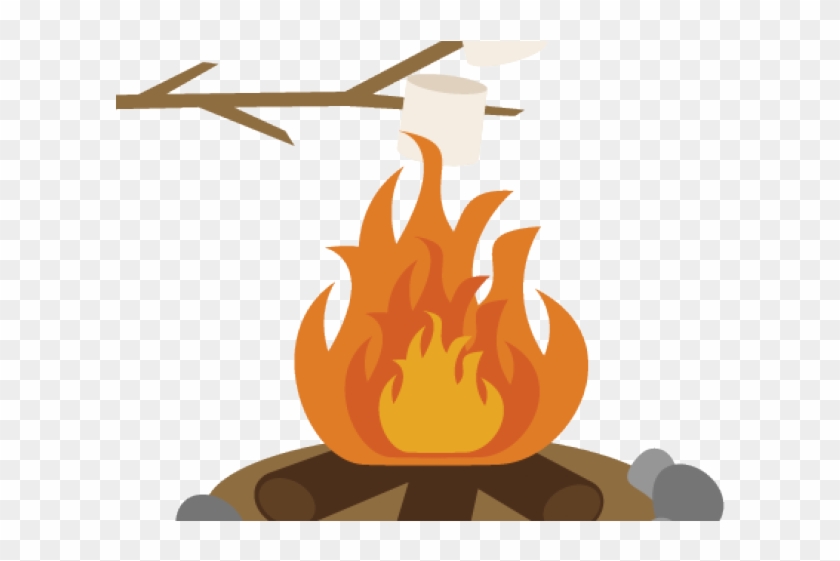 Marshmellow Clipart Bonfire - Marshmallow Campfire Clipart #417245