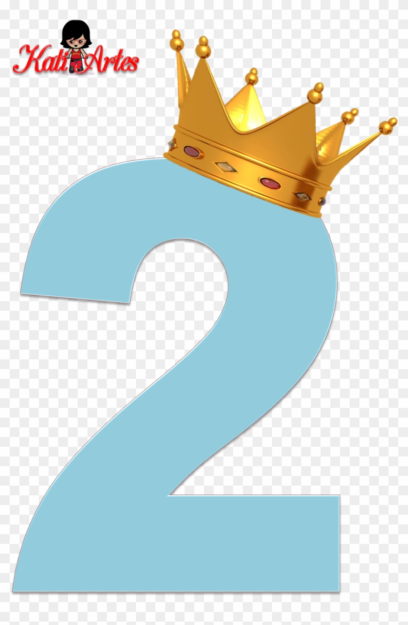 Alfabeto De Números Azul Claro Con Coronas - Numero 2 Princesa Sofia #417378