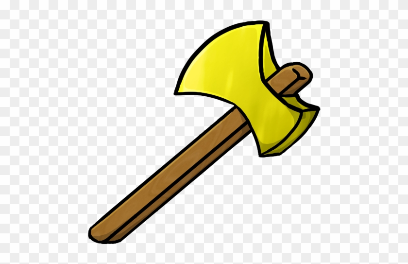 Minecraft Gold Axe Icon, Png - Gold Axe Cartoon #417440