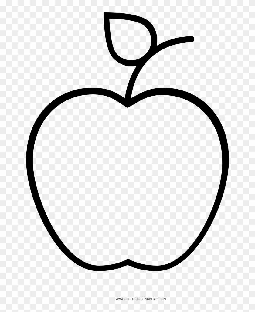 Apple Coloring Page - Manzana Para Dibujar #417473