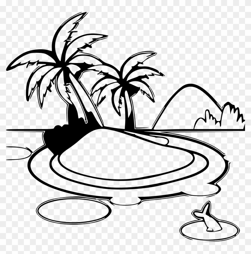 Medium Image - Island Clipart Black And White #417567