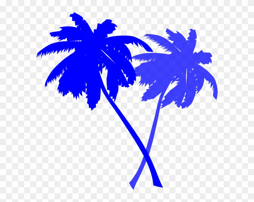 Palm Trees Blue Clip Art At Clkercom Vector Online - Palm Trees Clip Art #417603