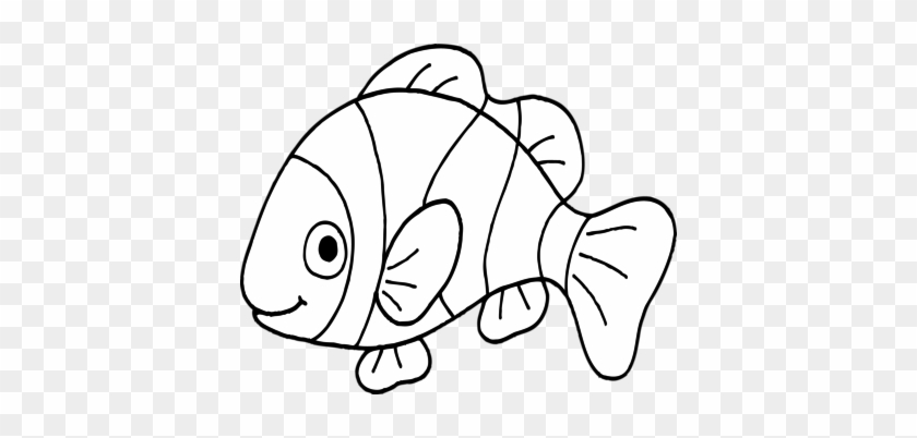 Coloring Trend Thumbnail Size Sontreasure Message Clip - Black And White Fish Clip Art #417605