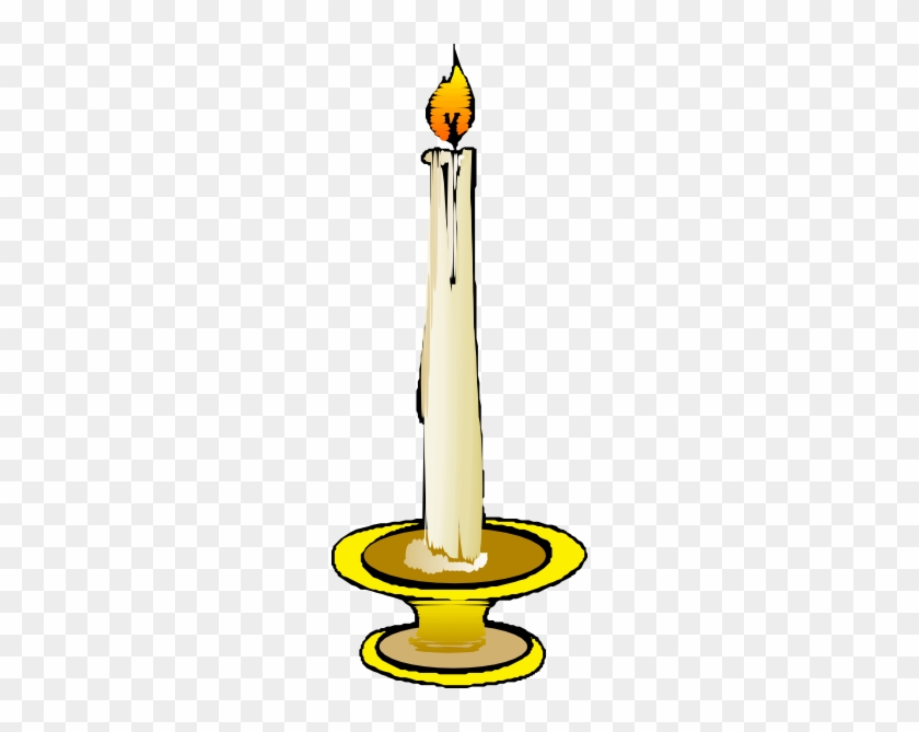 Free Vector Candle On Holder Clip Art - Free Vector Candle On Holder Clip Art #417621