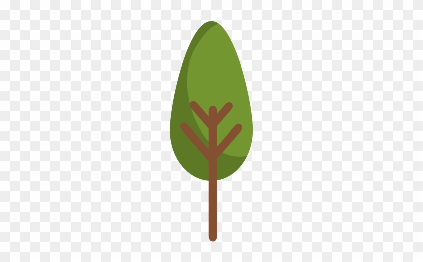 Green Tree Tall - Tree Flat Design Png #417681