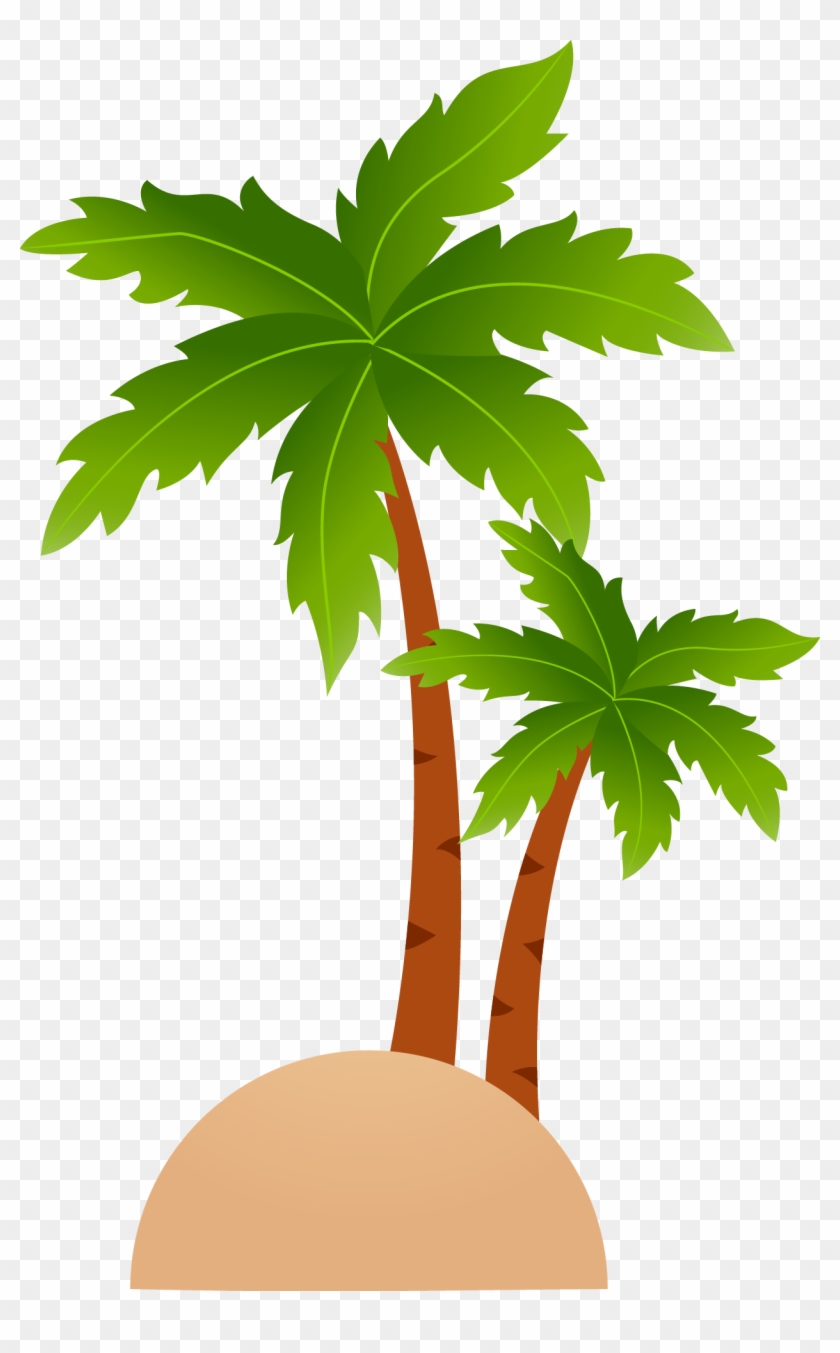 Tropical Islands Resort Cartoon Clip Art - Coconut Tree Cartoon Vector #417686