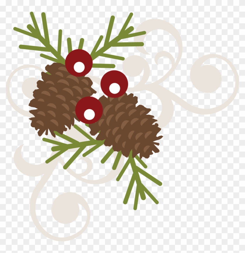 Pinecone Berry Swirl Svg Free Svg File Free Scrapbooking - Scalable Vector Graphics #417751