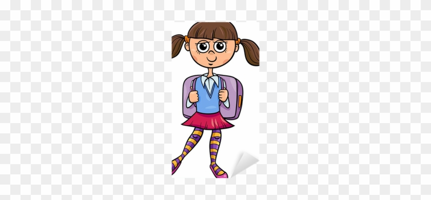 Primary School Girl Cartoon Illustration Sticker • - Fun & Easy Activities  For Kids - Free Transparent PNG Clipart Images Download