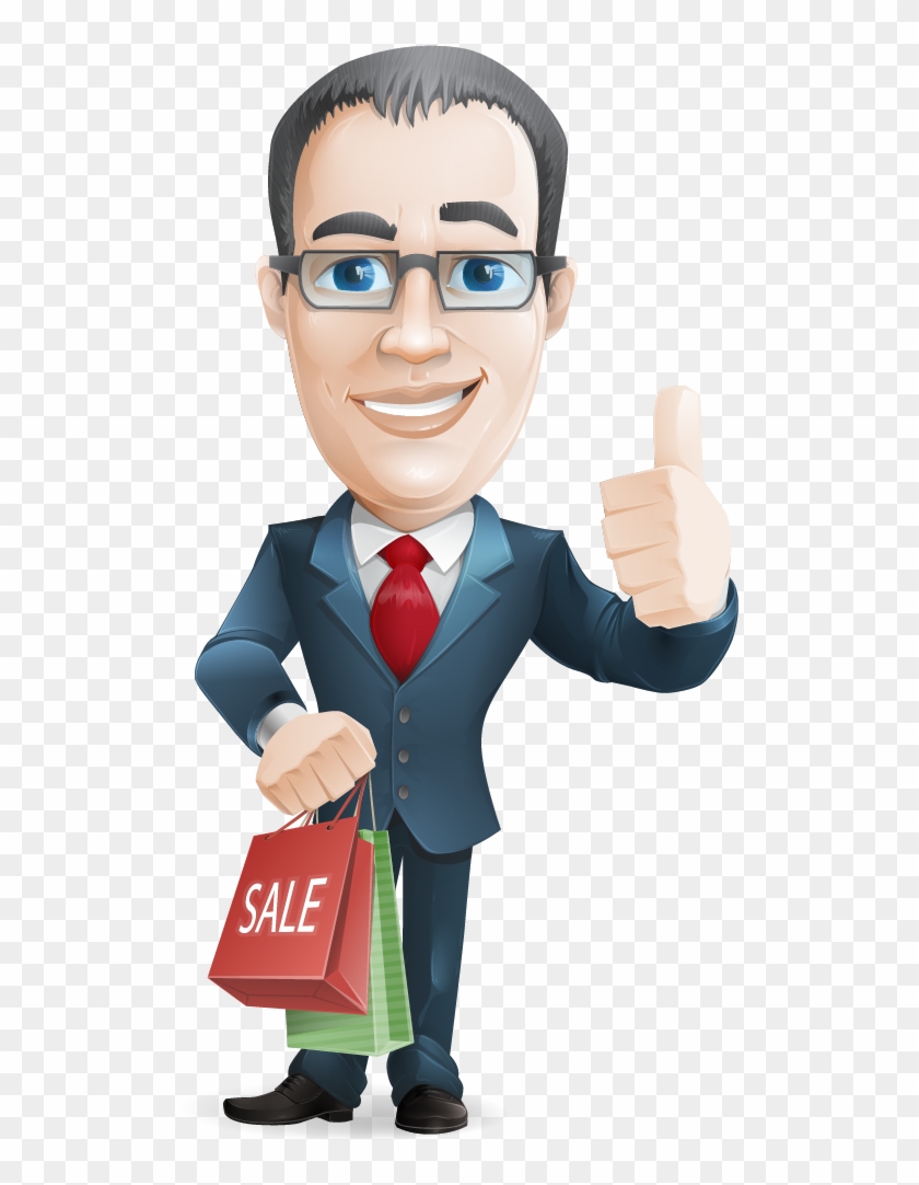 Marketplace And E-commerce - Middle Aged Man Cartoon #418234