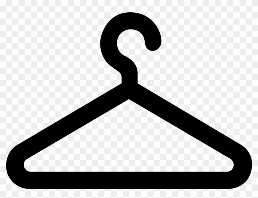 Coat Hanger Clip Art Black White - Hanger Clipart #418327