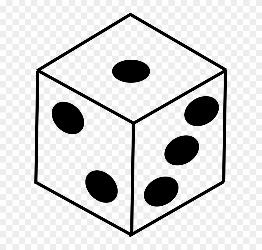 Dice Clipart One - Dice Coloring Page #418423