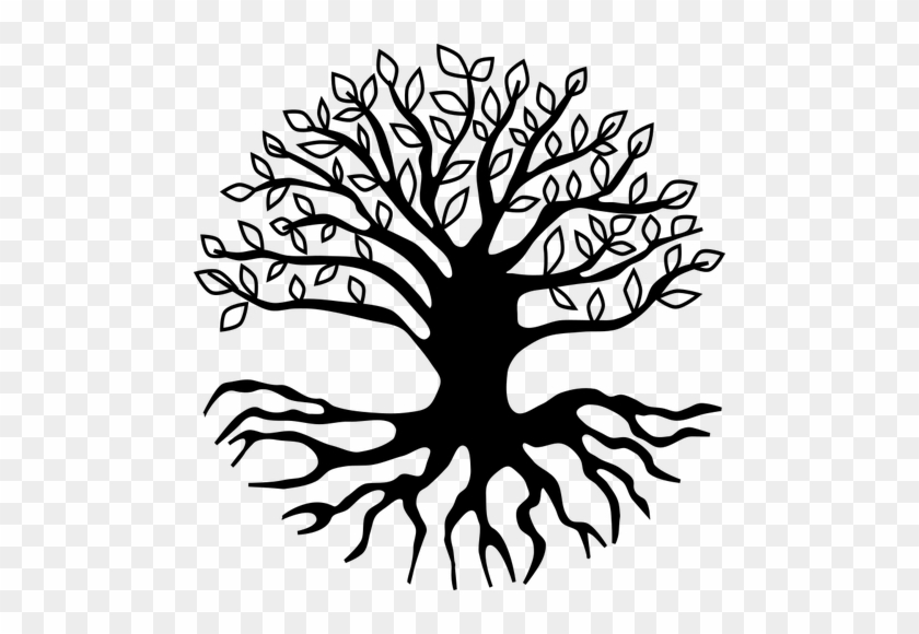 Tree With Root Public Domain Vectors - Tree Roots Clip Art #418594