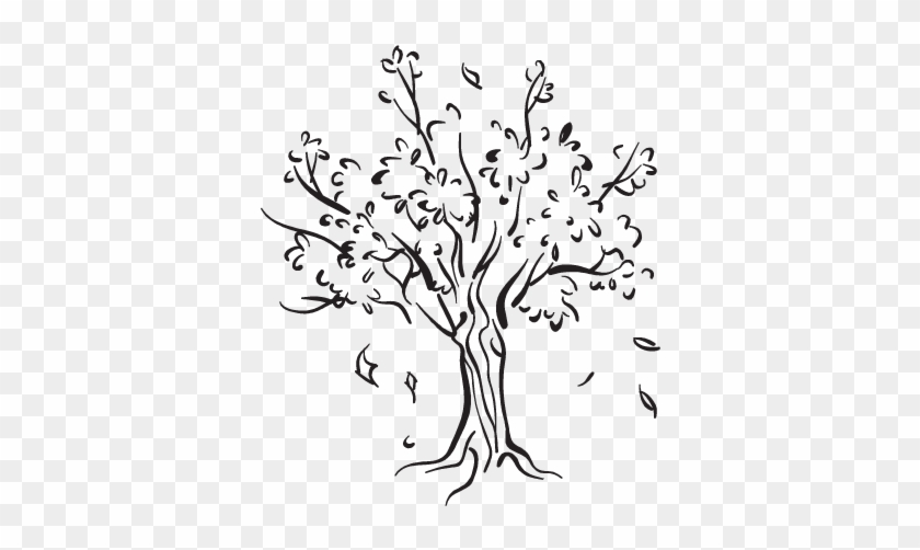 Leaves Falling From A Tree Drawing Tree With Falling Leaves Drawing Free Transparent Png Clipart Images Download